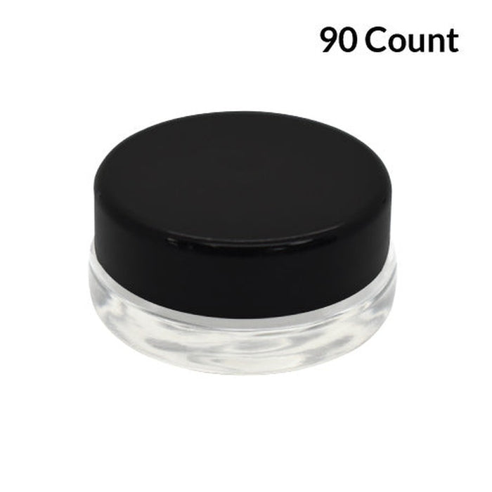 7ml Clear Glass Concentrate Container - Black or White Cap (450 Count)-Concentrate Containers and Accessories