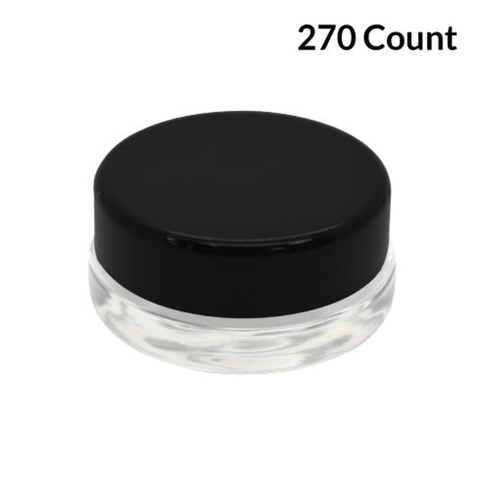 7ml Clear Glass Concentrate Container - Black or White Cap (450 Count)-Concentrate Containers and Accessories