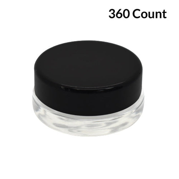 7ml Clear Glass Concentrate Container - Black or White Cap (450 Count)-Concentrate Containers and Accessories