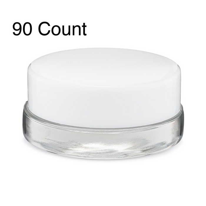7ml Clear Glass Concentrate Container - Black or White Cap (450 Count)-Concentrate Containers and Accessories