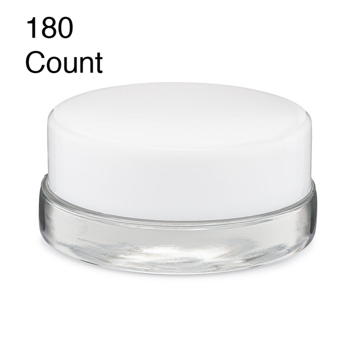 7ml Clear Glass Concentrate Container - Black or White Cap (450 Count)-Concentrate Containers and Accessories
