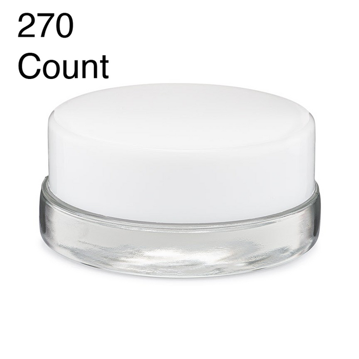 7ml Clear Glass Concentrate Container - Black or White Cap (450 Count)-Concentrate Containers and Accessories