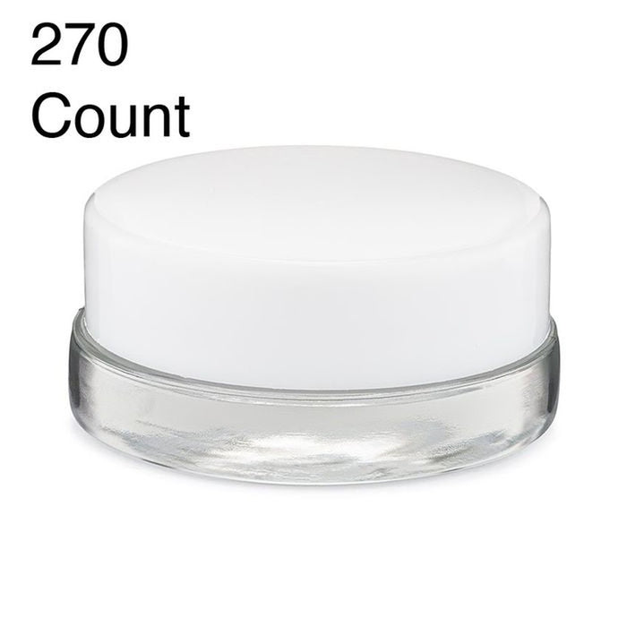 7ml Clear Glass Low Profile Container - Black or White Cap With Labels & Application-Low Profile Jars