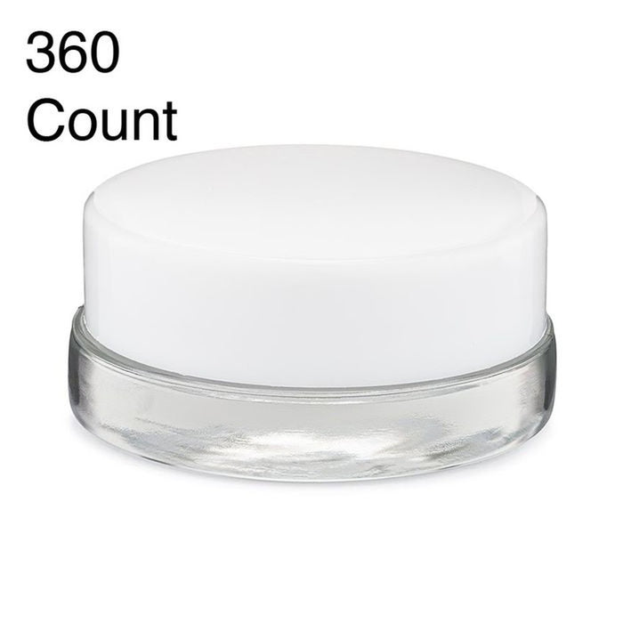 7ml Clear Glass Low Profile Container - Black or White Cap With Labels & Application-Low Profile Jars