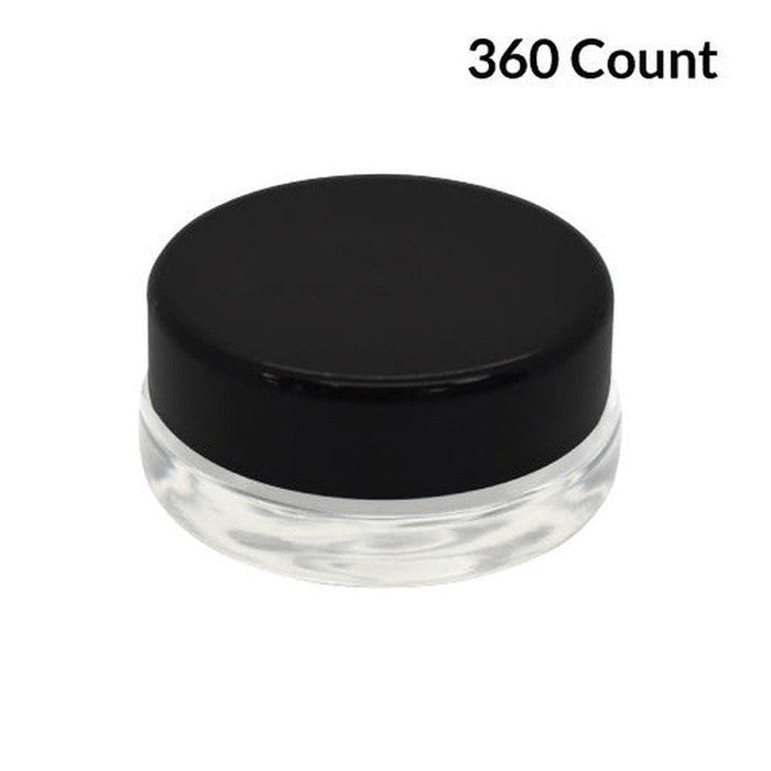 7ml Clear Glass Low Profile Container - Black or White Cap With Labels & Application-Low Profile Jars