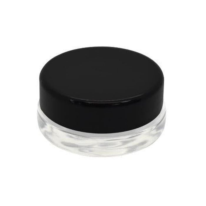 7ml Clear Glass Round Concentrate Container Jar - Black Cap - (420 Count)-Concentrate Containers and Accessories