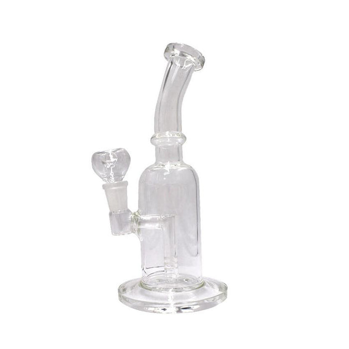 8" Bent Neck Inline Drop Perc Bong Water Bubbler Beaker Pipe - (1 Count)-Hand Pipes, Rigs, & Bubblers