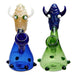 8" Bull Horn Themed Bubbler - Color May Vary - (1 Count)-Hand Pipes, Rigs, & Bubblers