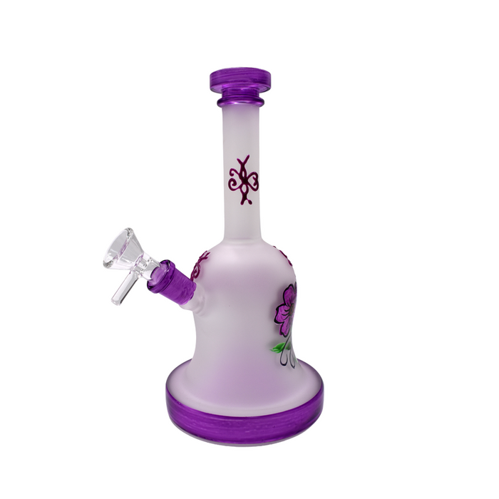 8" Frosted Flower Vase Art Water Pipe - (1 Count)-Hand Pipes, Rigs, & Bubblers