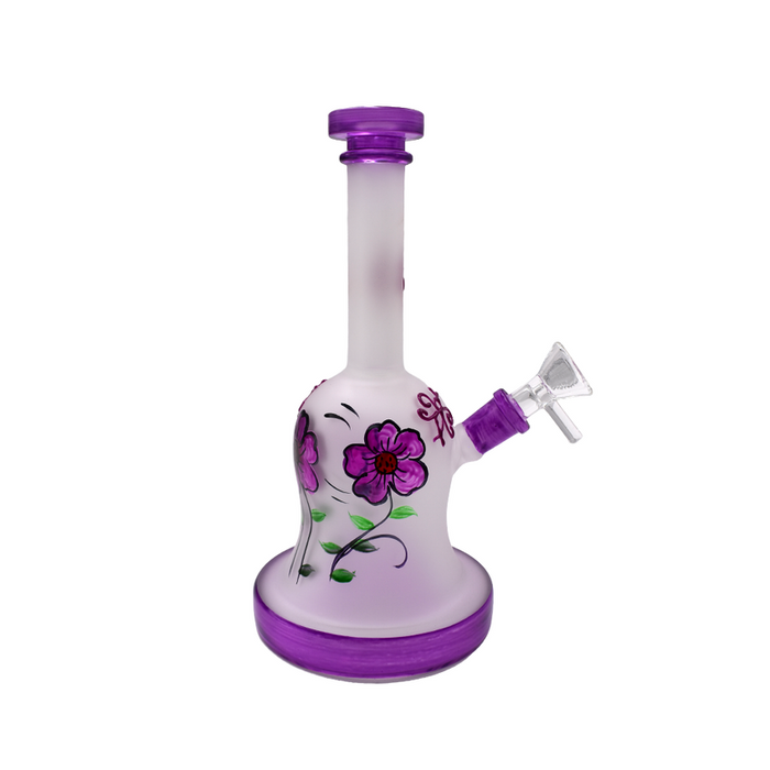 8" Frosted Flower Vase Art Water Pipe - (1 Count)-Hand Pipes, Rigs, & Bubblers