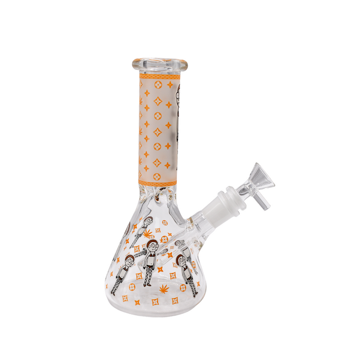 8" Glow in the Dark R&M Water Pipe - Various Colors - (1 Count)-Hand Pipes, Rigs, & Bubblers