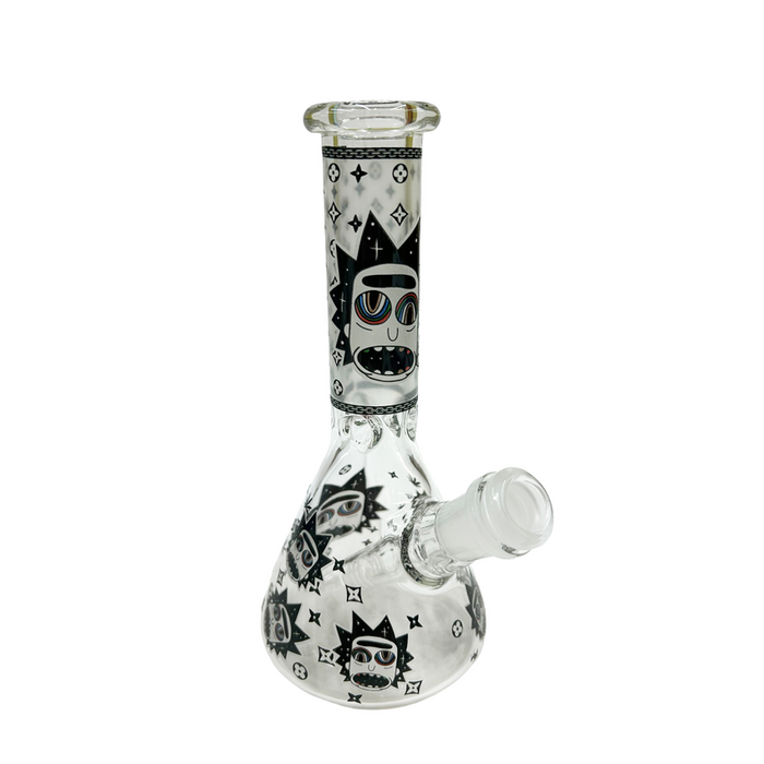 8" Glow in the Dark R&M Water Pipe - Various Colors - (1 Count)-Hand Pipes, Rigs, & Bubblers