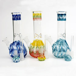 8" Outside Art Bong - Design May Vary - (1 Count)-Hand Glass, Rigs, & Bubblers