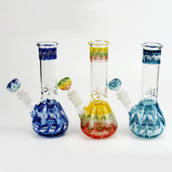8" Outside Art Bong - Design May Vary - (1 Count)-Hand Glass, Rigs, & Bubblers