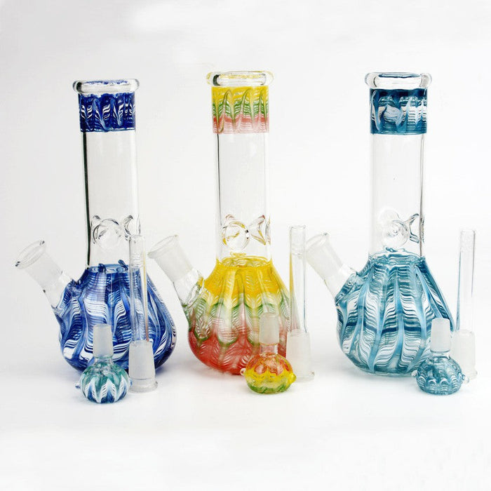 8" Outside Art Bong - Design May Vary - (1 Count)-Hand Pipes, Rigs, & Bubblers