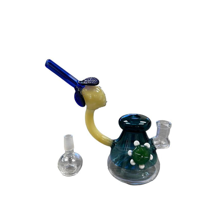 8" Pineapple Telescope Water Pipe w/ External Flower Accent - (1 Count)-Hand Pipes, Rigs, & Bubblers