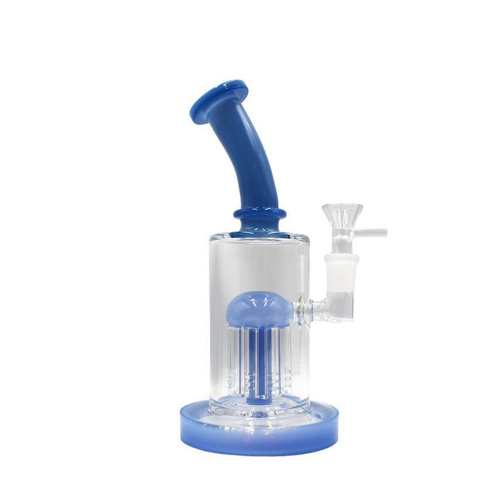 8" Tree Arm Perc Bent Neck Waterpipe - Colors May Vary - (1 Count)-Hand Pipes, Rigs, & Bubblers
