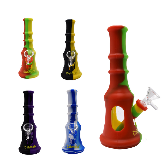 8" Waxmaid Pagoda Silicone Water Pipe - Color May Vary - (1 Count)-Glass Water Pipes