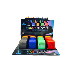 850 - Blink Gas WindPoof Torch Lighter Display - Assorted Frosted Colors - (20 Count Display)-Lighters and Torches