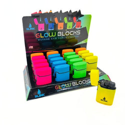 851 - Blink Gas Windproof Torch Block Lighter Display - Assorted Neon Colors - (20 Count Display)-Lighters and Torches