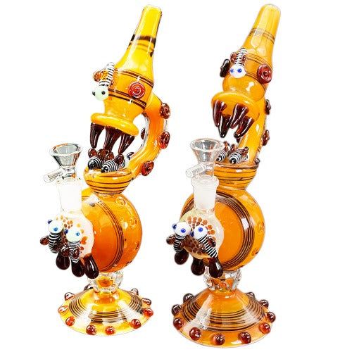 9" Bee Microscope Water Bubbler - Design May Vary - (1 Count)-Hand Glass, Rigs, & Bubblers
