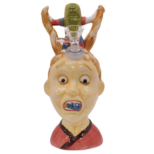 9" Monster & Girl Ceramic Water Bubbler - (1 Count, 3 Count OR 6 Count)-Hand Glass, Rigs, & Bubblers