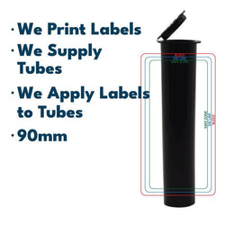 90mm or 116mm Joint Tube with Label Applied-Custom Print Stickers