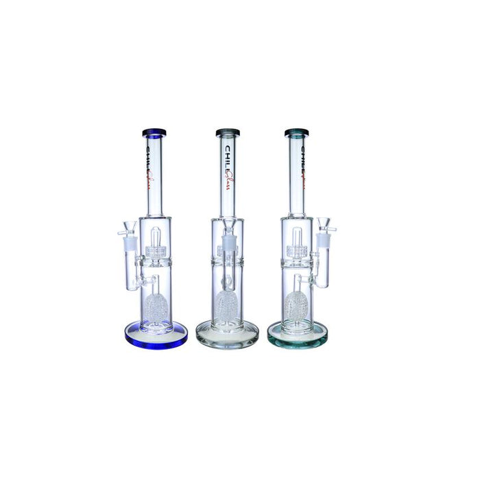 Chill Glass 19.5"Dome / Chandelier Perc Waterpipe - Colors May Vary - (1 Count)-Glass Water Pipes-MJ Wholesale