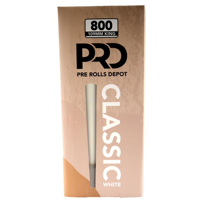 Pre Rolls Depot Paper Cones - King Size - White - (800 Bulk Cones Per Box)