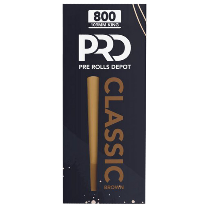 Pre Rolls Depot Paper Cones - King Size - Brown - (800 Bulk Cones Per Box)