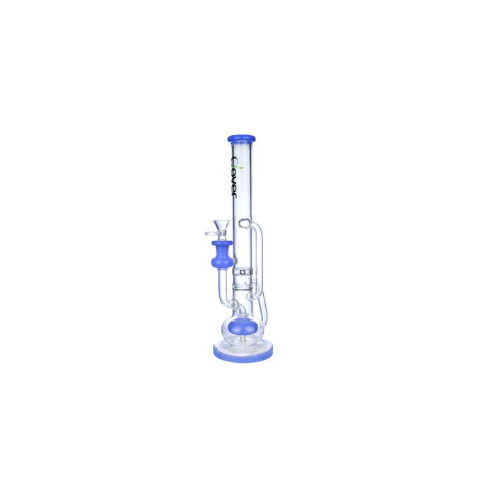 Clover 13" Ball Perc Recycler Straight Tube Waterpipe - Colors May Vary - (1 Count)-Glass Water Pipes-MJ Wholesale