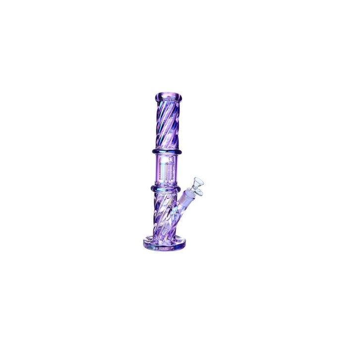 Clover 14" Spiral Tree Arm Perc Waterpipe 50x7 MM - Colors May Vary - (1 Count)-Glass Water Pipes-MJ Wholesale