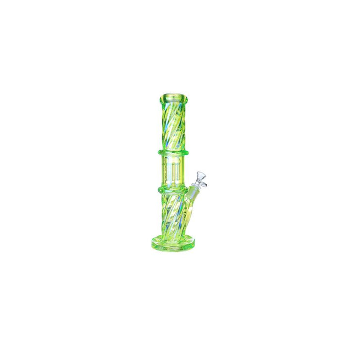 Clover 14" Spiral Tree Arm Perc Waterpipe 50x7 MM - Colors May Vary - (1 Count)-Glass Water Pipes-MJ Wholesale