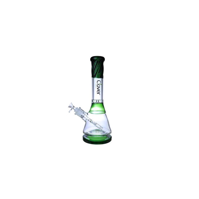 Clover 14" Half Spiral Over Base Beaker Waterpipe 50x7MM - Colors May Vary - (1 Count)-Glass Water Pipes-MJ Wholesale