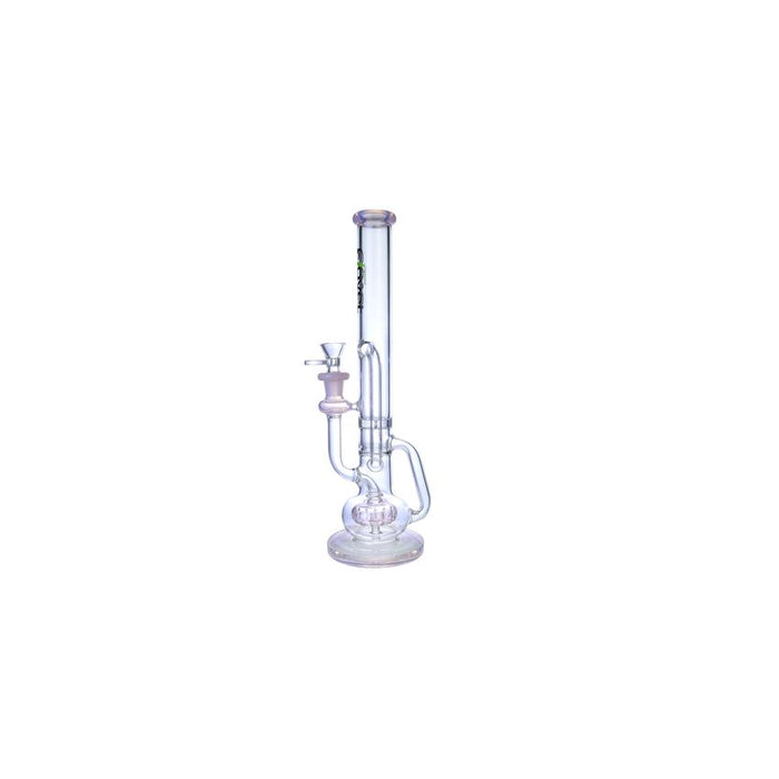 Clover 13" Ball Perc Recycler Straight Tube Waterpipe - Colors May Vary - (1 Count)-Glass Water Pipes-MJ Wholesale