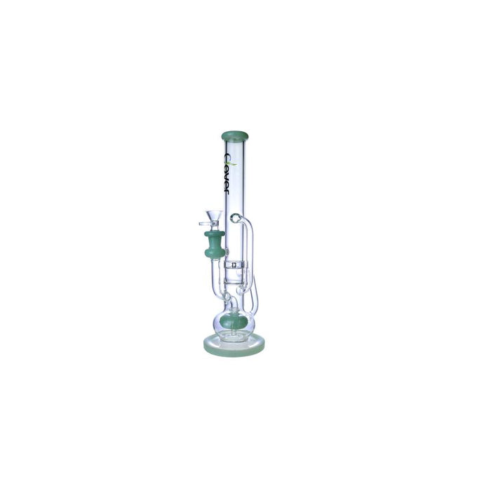 Clover 13" Ball Perc Recycler Straight Tube Waterpipe - Colors May Vary - (1 Count)-Glass Water Pipes-MJ Wholesale