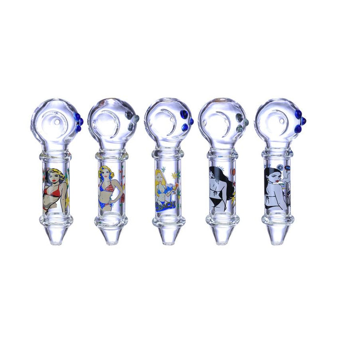 5.5" Lady In The Night Handpipe Colors May Vary - (1 Count)-Hand Pipes-MJ Wholesale