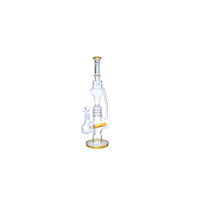 Clover 17" Inline Perc Recycler Waterpipe - Colors May Vary - (1 Count)-Glass Water Pipes-MJ Wholesale