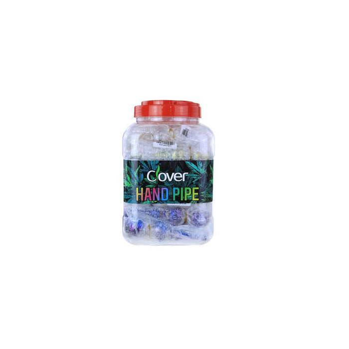 Clover 5.5" Electroplated Two Dotted Handpipe - Colors May Vary - (1 Count)-Hand Pipes-MJ Wholesale