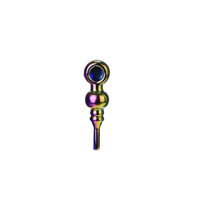 Clover 5.5" Electroplated Two Dotted Handpipe - Colors May Vary - (1 Count)-Hand Pipes-MJ Wholesale