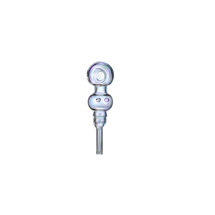 Clover 5.5" Electroplated Two Dotted Handpipe - Colors May Vary - (1 Count)-Hand Pipes-MJ Wholesale