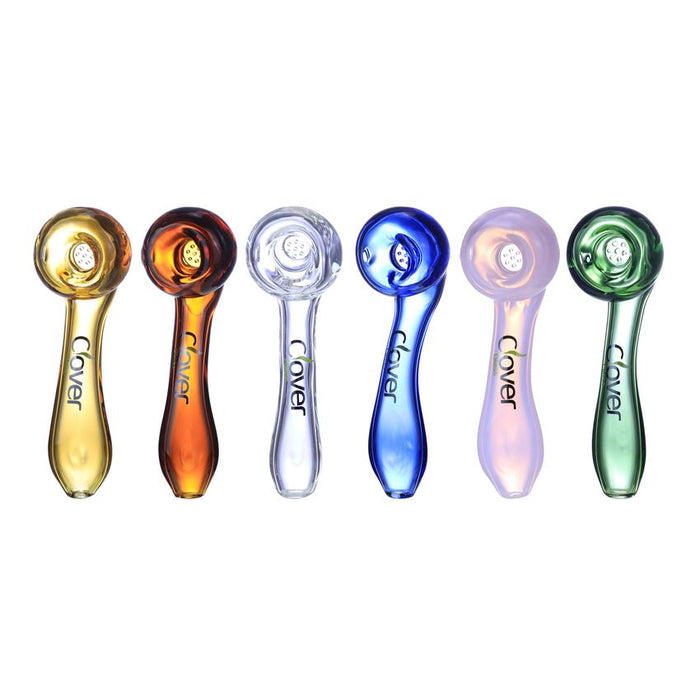 Clover 4.2" Sherlock Four Hole Handpipe - Colors May Vary - (1 Count)-Hand Pipes-MJ Wholesale