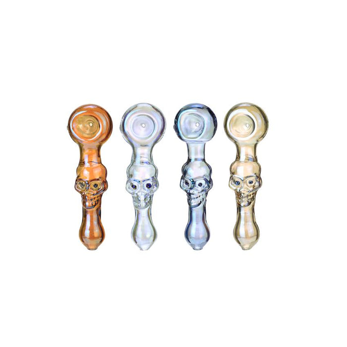 Clover 5.7" Skull Top Handpipe - Colors May Vary - (1 Count)-Hand Pipes-MJ Wholesale