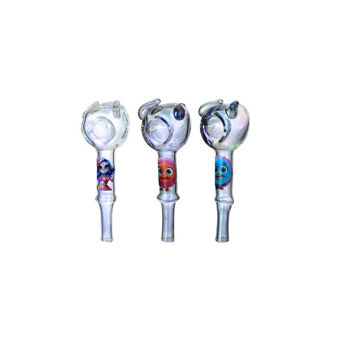 Clover 4.7" Eared Character Handpipe - Colors May Vary - (1 count)-Hand Pipes-MJ Wholesale