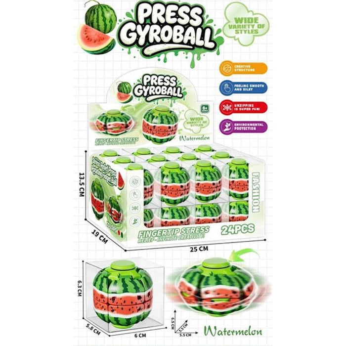 Press Fidget Ball - Fruit Fidget Toys - 24 Count Display-