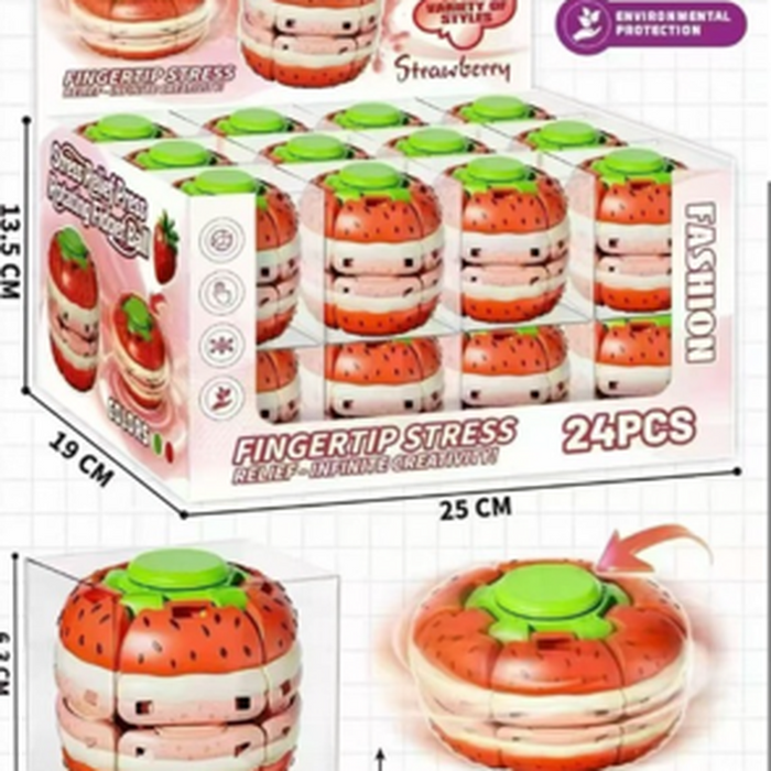 Press Fidget Ball - Strawberry - (24 Count Display)-