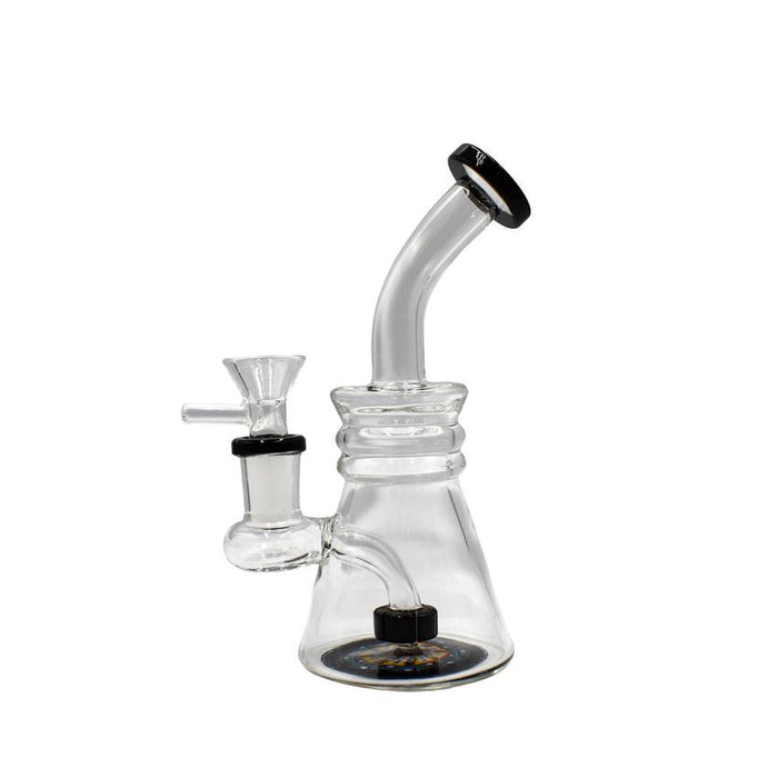 6.9" Inline Perc Triple Bent Waterpipe - Colors May vary - (1 Count)-MJ Wholesale