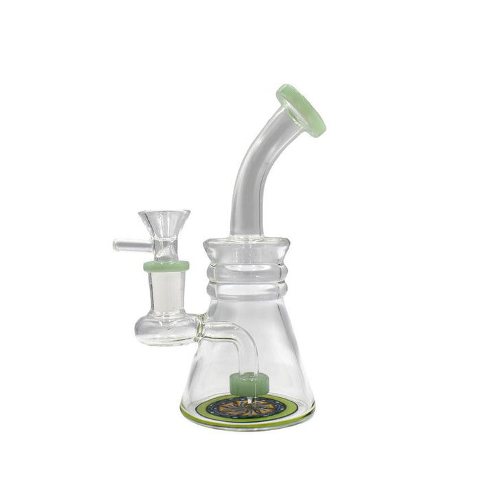 6.9" Inline Perc Triple Bent Waterpipe - Colors May vary - (1 Count)-MJ Wholesale