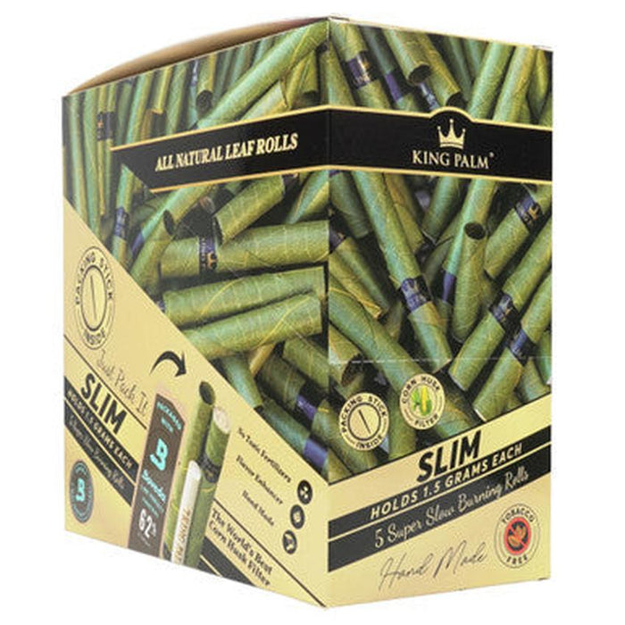 King Palm 5PK Slim Size Rolls With Boveda Packs (15 Count Display)