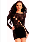 Animal Print Cutout Mini Dress-Black